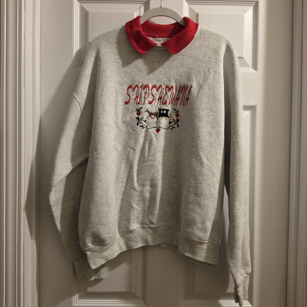 Vintage 90s Shipshewana Amish Country Sweatshirt Large Pullover Embroidered